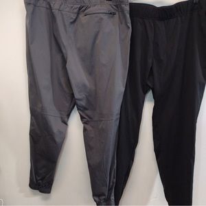 Jockey Polyester Activewear Pants Men's XL Tapered Leg 1 pair Black, 1 pair Gray